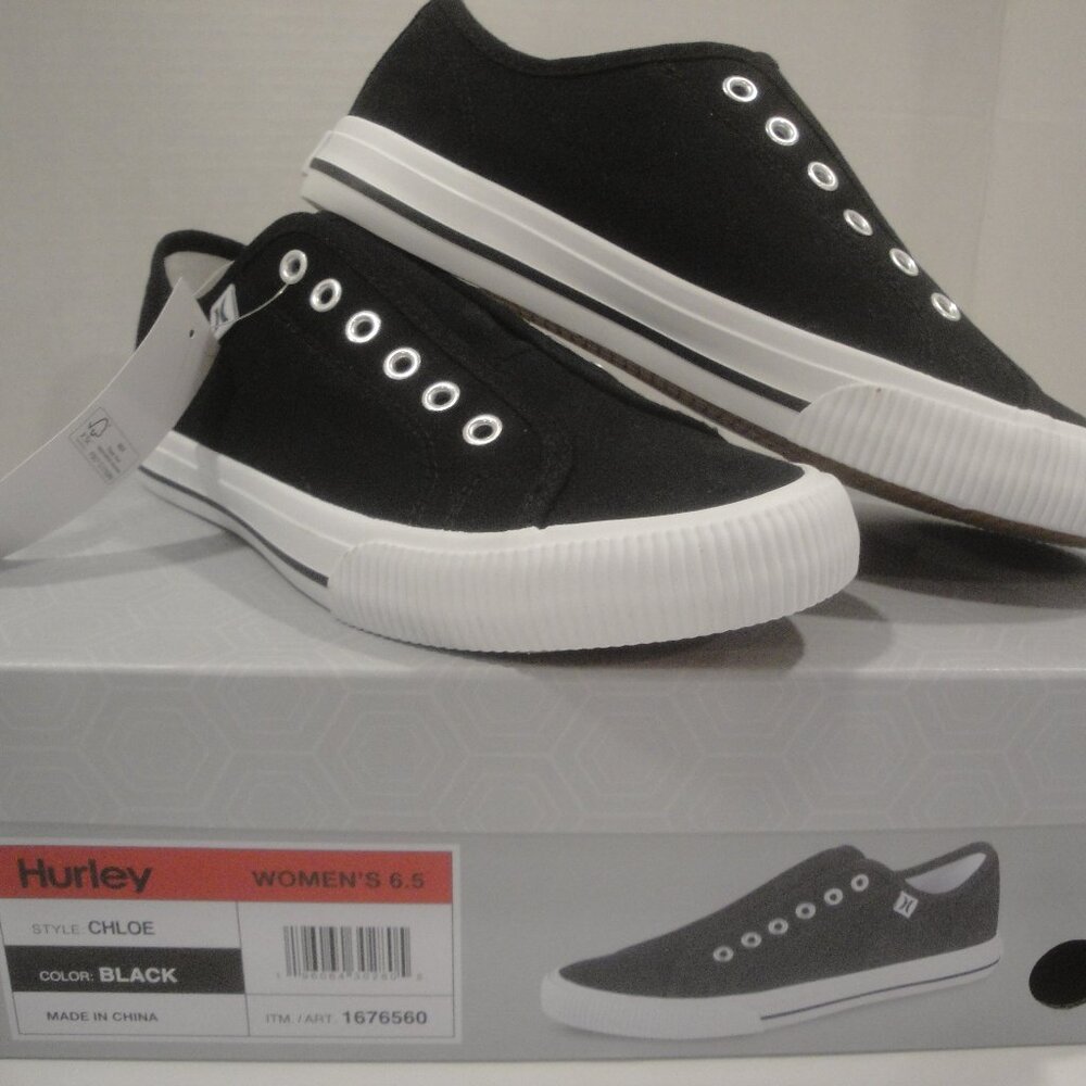 Hurley Slip-on Women's sneakers Classic Canvas NIB Black Size 6.5